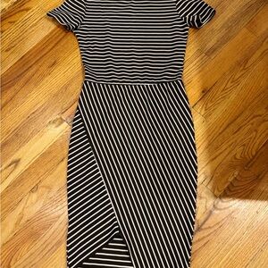 Zara Striped Black and White Dress